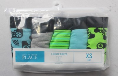 The Children's Place Boy's Gamer Boxer Brief Underwear 5Pk NN7 Multi XS (4) NWT
