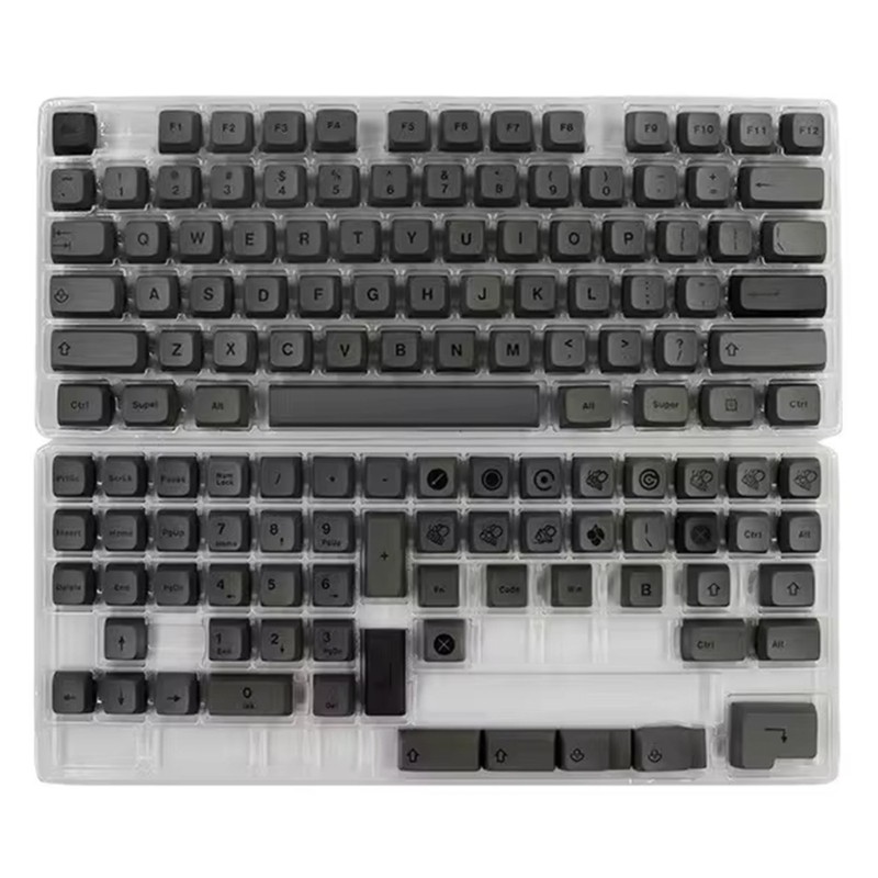 PBT XDA Profile Keycap Set 133Keys Gray Mist Keycap for Customs Keyboards