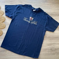 Vintage Embroidered Rodeo Drive Beverly Hills Graphic T Shirt Unisex XL Preppy