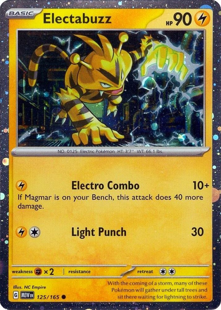 Electabuzz - 125/165 - Pokemon 151 Cosmos Holo Rare Card NM