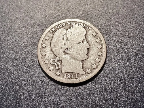 Good 1911-D Barber Quarter (better date)