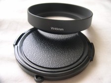 New Metal 49mm Wide Angle Screw-in Lens Hood w/ Cap E49