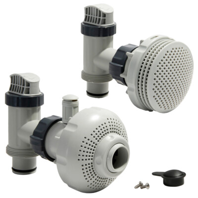 2 x INTEX Anschlussset Ø 38mm mit Siebgitter Einströmdüse + Absperrhahn Adapter