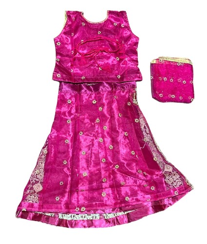 Trachten Mädchen Lehenga Choli Set - Ethno Kleidung für Kinder - 011 - Bild 4 von 7