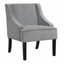 pemberly row velvet accent chair with sloped arms in gray