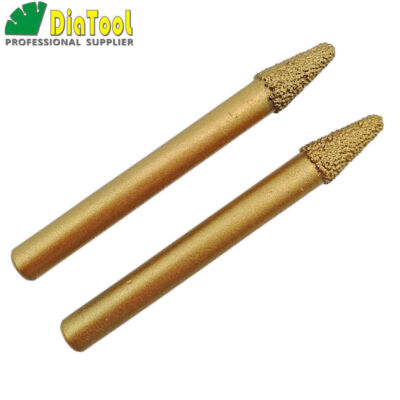 6-3 / 12mm CNC Vaccum Brazed Diamond Engraving Bits Taper Ball Cutter