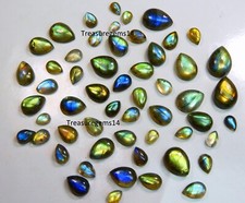 150Crt WHOLESALE LOT NATURAL MULTI LABRADORITE CALIBRATED PAIR PEAR CABOCHON GEM