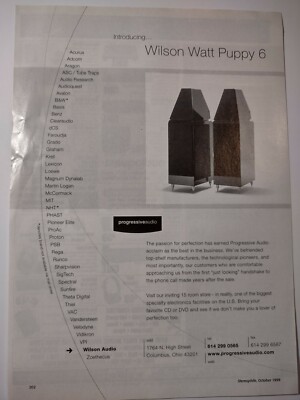 Progressive Audio Wilson Watt Puppy 6 Vintage 1985 Print Ad