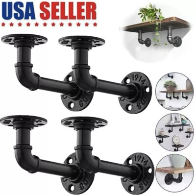 (16 pc*) Antique Retro Farmhouse Style Industrial Cast Iron Pipe Shelf Brackets!