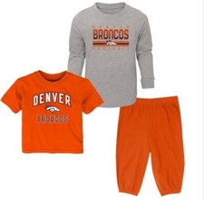 NFL Denver Broncos 3 Pc Pajama Set Toddler Size 12M NWT T210