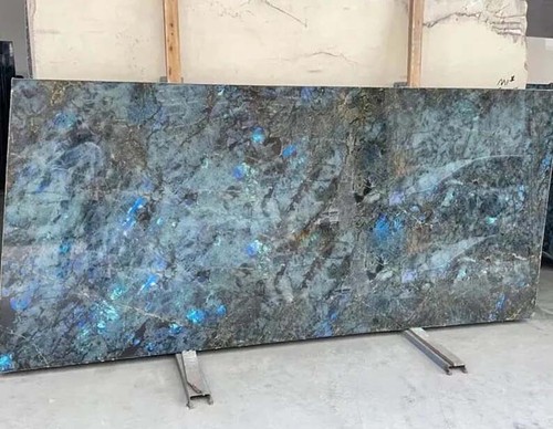 Natural Labradorite Dining Table, Kitchen Slab Table, Gemstone Hallway Decors - Picture 3 of 6