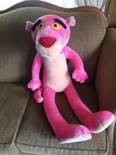 HUGE VINTAGE PROP PINK PANTHER PLUSH TOY MIGHTY STAR TALL 1980 RARE ITEM