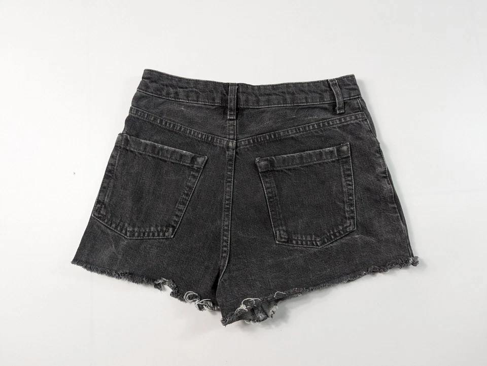 Topshop Grey Torn 100% Cotton Denim Shorts Size 8 W27 - Image 2 of 2