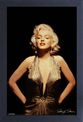 MARILYN MONROE GOLD 13x19 FRAMED GELCOAT POSTER ICONIC MODEL