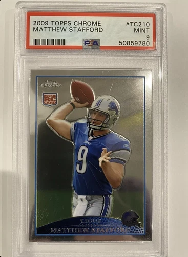 2009 Topps Chrome #TC210 Matthew Stafford Rookie PSA 9 Mint. Centered and Sharp!