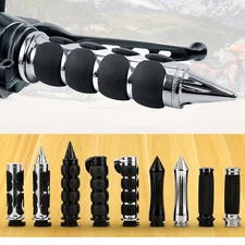 Pair 1" Motorcycle Handle Bar Hand Grips Chrome / Black For Harley Honda Yamaha