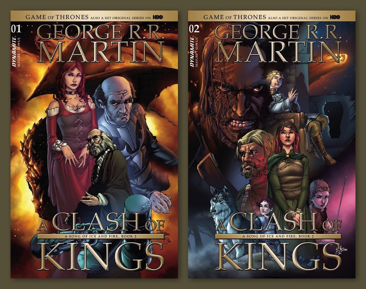 Game Of Thrones: A CLASH OF KINGS #1-2 SET Cover S/B Mel Rubi