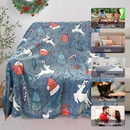 Christmas Blanket for Girls, Glow in the Dark Blankets for Girls Kids Blankets f - Picture 6 of 12