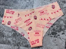 NWT VICTORIA'S SECRET PINK L HAPPY FACE SANTA HAT FALA NO SHOW CHEEKSTER PANTIES