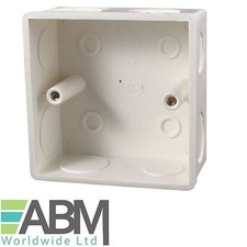 86mm x 86mm x 32mm White Plastic Dual Sockets Mount Back Box for Wall Socket HQ 