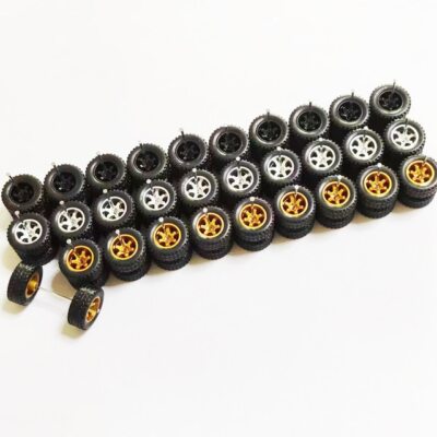 15 Sets 14mm Off Road TE37 6 Spoke - Hot Wheels Rims & Real Riders Rubber Tires