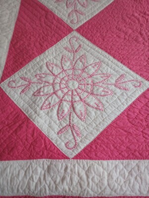 Gorgeous Hand Embroidered Full Size Hand Quilted Quilt Amazing Quality