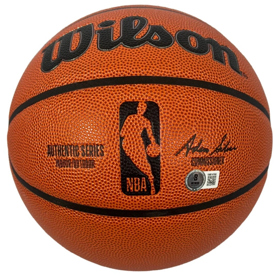 Baloncesto firmado autografiado por Larry Johnson NBA Charlotte Hornets BAS Foto 2 de 3