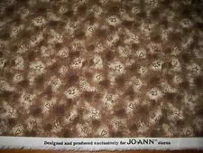 3 yards JoAnn Swirl hearts stars tonal brown beige quilter fabric cotton