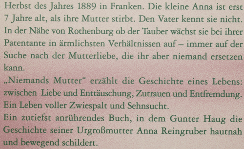 Gunter Haug Niemands Mutter Roman eines Lebens Buch gebunden AgentK - Bild 2 von 2