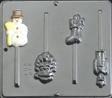 Christmas Assortment Lollipop Chocolate Candy Mold Santa Snowman more 2168 NEW