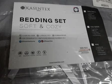KASENTEX 7 Piece Bed in Bag Premium QUEEN Comforter Bedding Set GREY GRAY