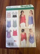 Simplicity 1424 Blouse with back Drape, Uncut size 14-22