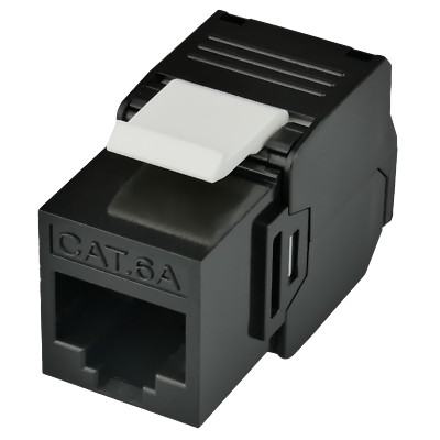 Keystone Modul Cat.6A RJ45 Schwarz 10 Gigabit 500 MHz Jack Ethernet ungeschirmt