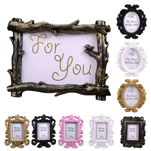 Photo Frames Oval/Rectangle Vintage Small Resin Picture Frame Home Decor Gift - Picture 6 of 21