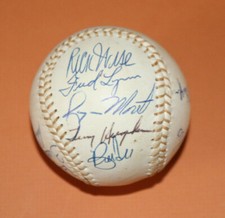 1974 BOSTON RED SOX Team Signed baseball TIGER STADIUM w/ box JIM RICE rookie