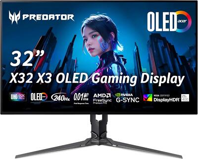 Acer Predator X32 X3 31.5'' OLED Gaming Monitor  240Hz .01ms G-SYNC Refurbished