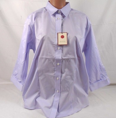 Red House Ladies 3/4 Sleeve Dobby No Iron Dress Shirt Lavender RH61 651A |  eBay
