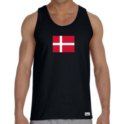 EAKS  Herren Tank Top Motiv: ''Dänemark Flagge'' Fahne Denmark Danmark Muskelshirt