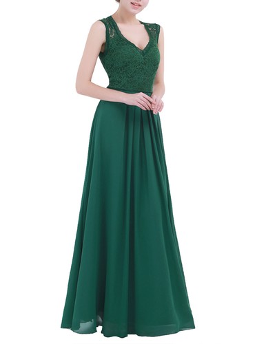Women Lace Maxi Chiffon Bridesmaid Formal Party Long Evening Prom Wedding Dress - Picture 77 of 81