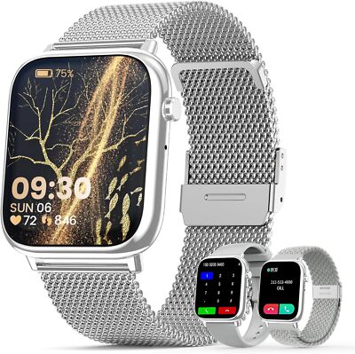 Smart Watch for Women with Answer/Make Calls/Fitness/Sleep/Waterproof - (Silver)