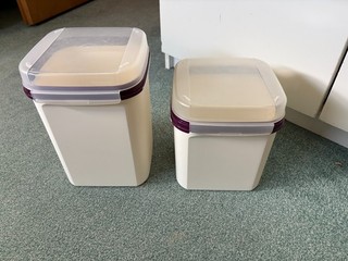 Tupperware Bellevue groß weiß / transparent / dunkel Lila Rand 5 5 und 4 L