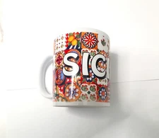 Sicilia Mosaic pattern ceramic coffee/ tea 11 oz mug/cup "MADE IN ITALY"