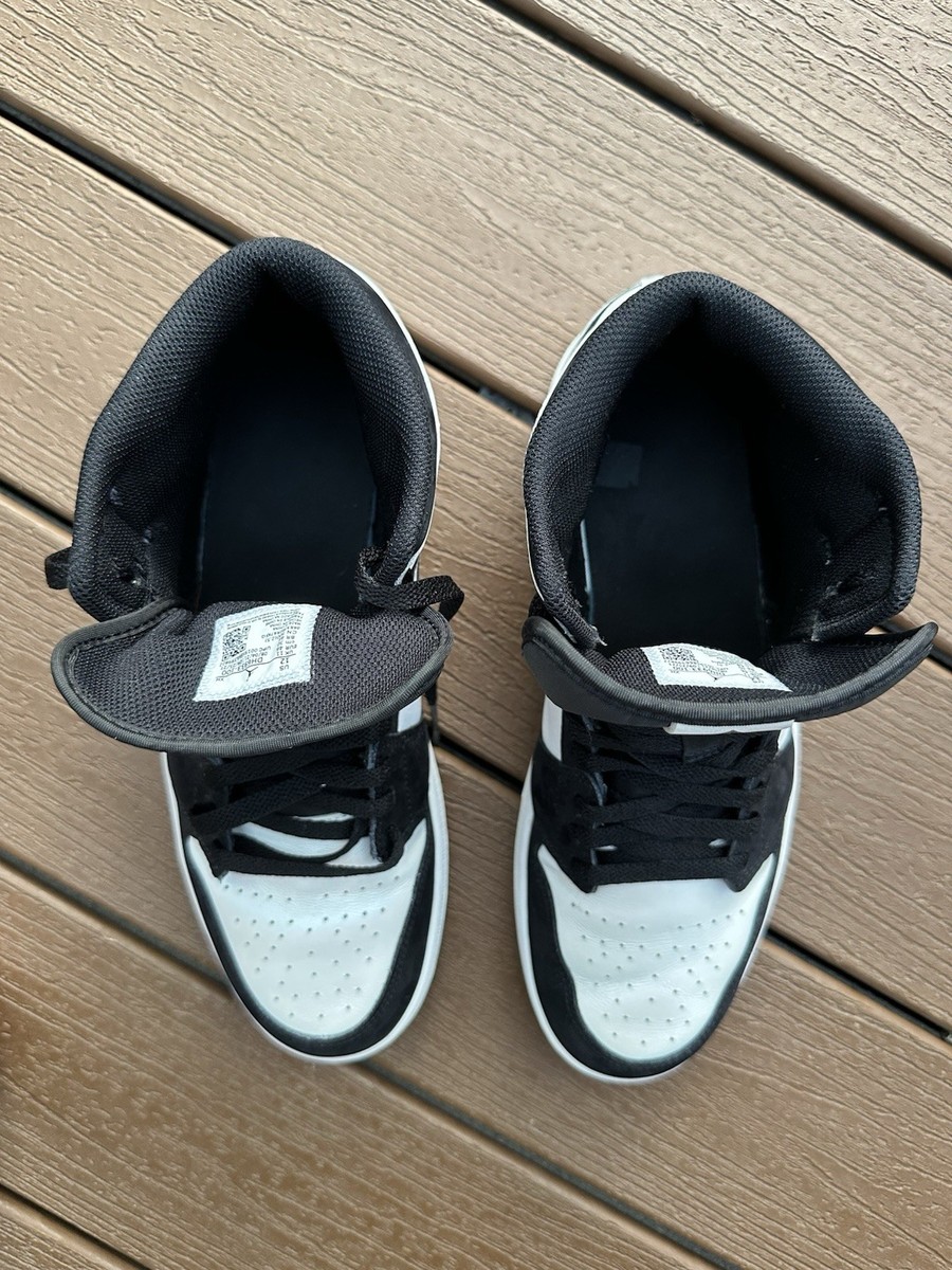 Air Jordan 1 Mid SE AJ1 White Black Diamond Sneaker Shorts Mens Sz