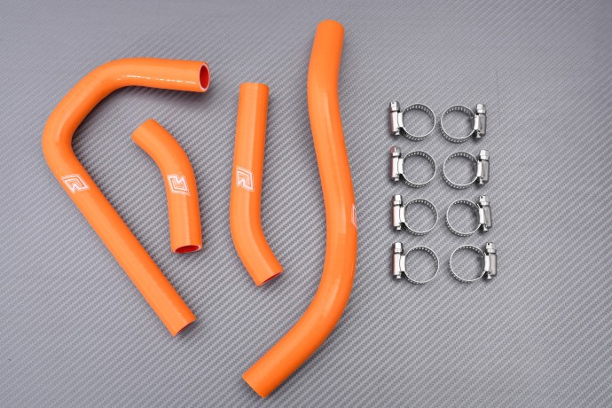 Kit tuyaux radiateur eau orange en silicone pour quad KTM 450 XC de 2008 à 2012