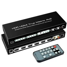 8K 4X2 HDMI Matrix 4 in 2 Out HDMI 2.1 Matrix HDMI Video Switcher Splitter +O...