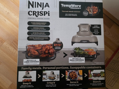 NINJA  FN101EU CRISPi Glas Heißluftfritteuse inkl. 2 Glas-Behälter Neu