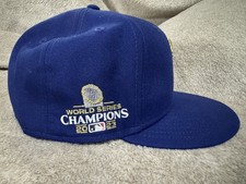 new era Rangers World Series Gold/Blue baseball cap 7 1/2 NWOT