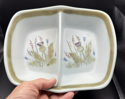 Buchan Made in Scotland THISTLE Stoneware DIVIDED DISH Oven Proof Vintage