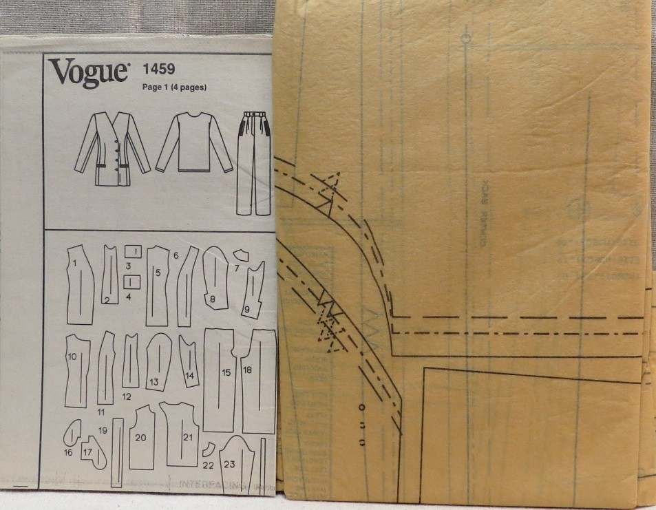 Vogue 1459 Misses jacket, pants, and top pattern, 8, 10, 12, Calvin Klein, uncut thumbnail 2