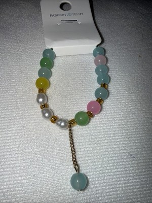 Multicolor Expandable Bracelet With Dangle Ball